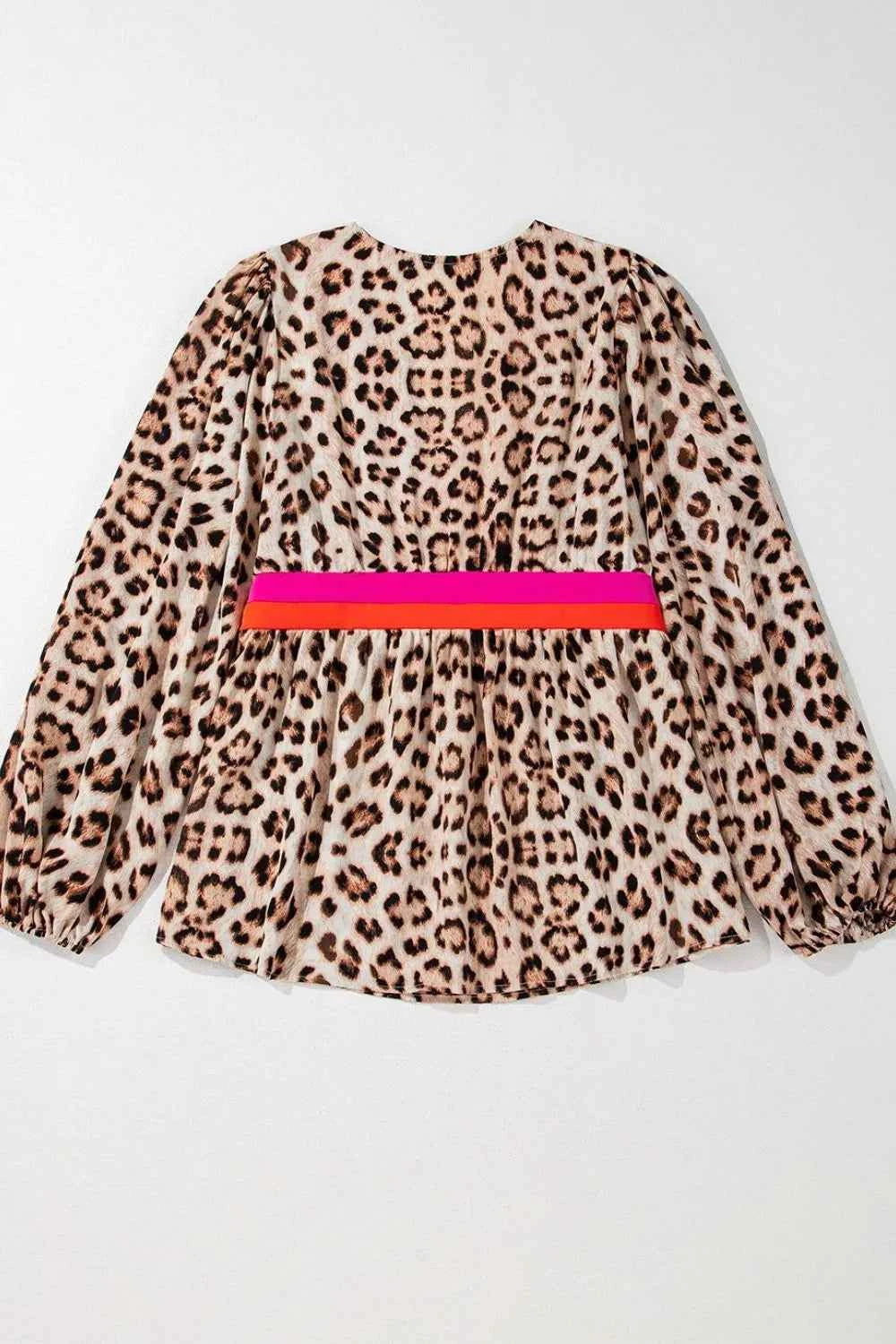 Leopard Print V-Neck Blouse with Contrast Trim 1bdfaaa6-347d-434b-b95a-104b962bc820-Max-Origin