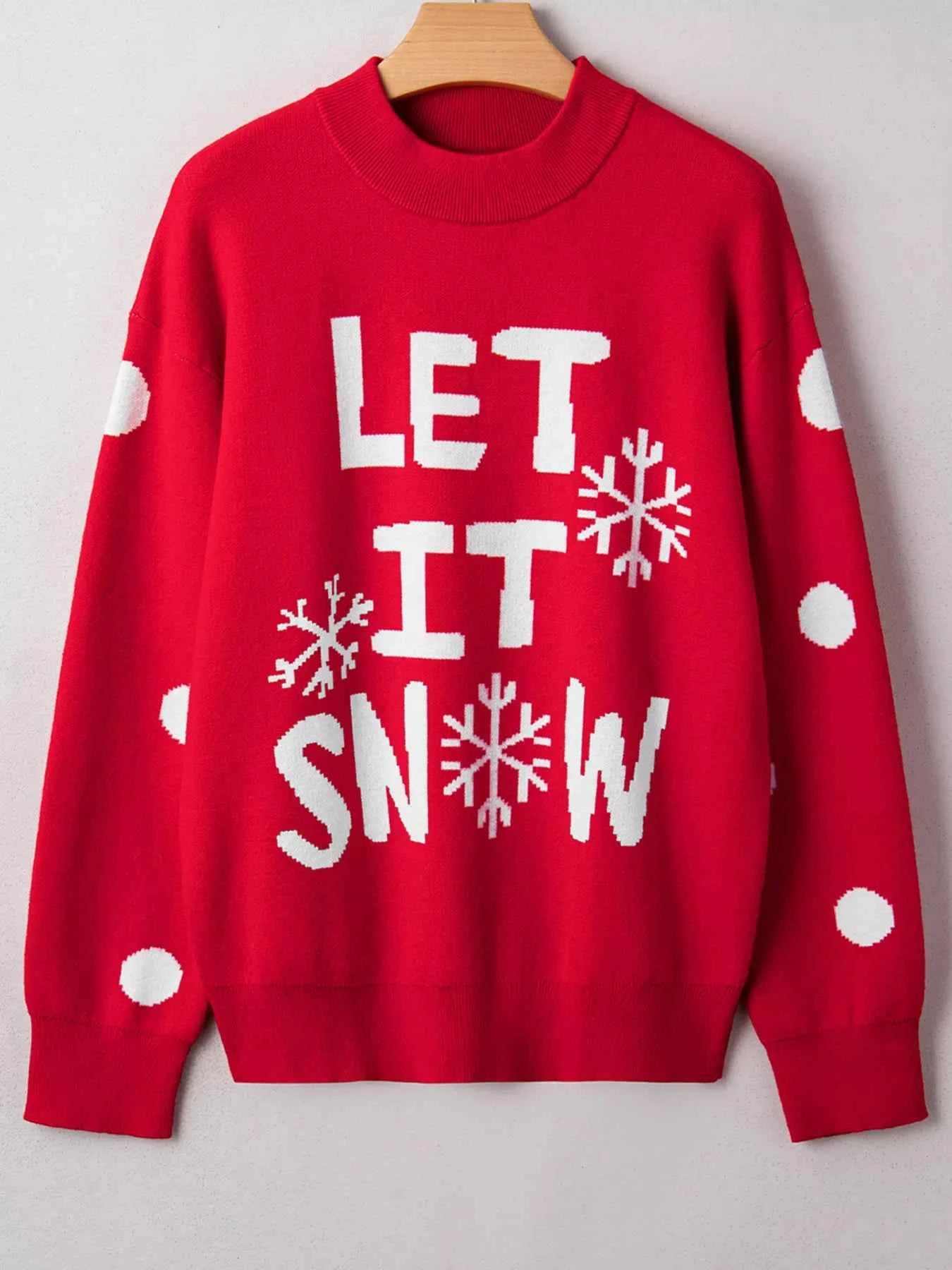 LET IT SNOW Christmas Loose Sweater 1bed98f537f34314a9808a341e55a32c-Max-Origin