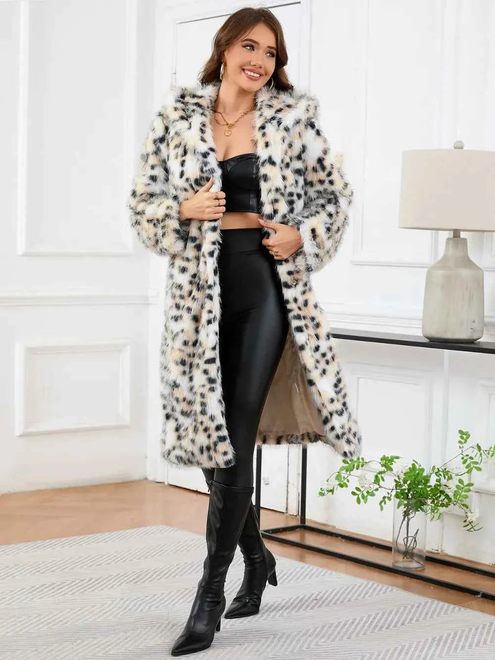 Thermal Leopard Faux Fur Hooded Outerwear 1c0c9258-cdee-4463-8c4f-e213e52ed1b5-Max