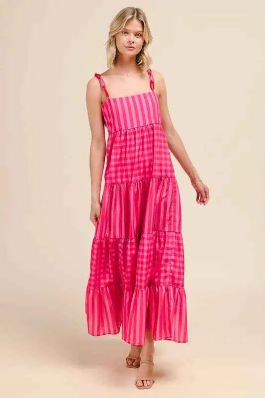 SO ME Stripe Tiered Maxi Dress with Colorful Chain Strap 1c1b519f78574a68b5b07d3a2c664807-Max-Origin