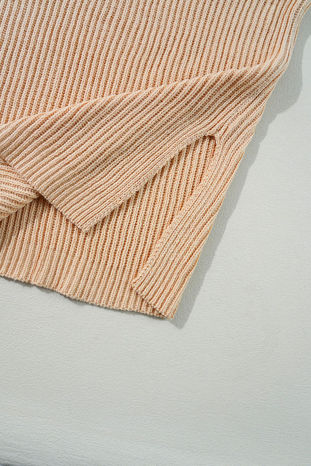 Apricot Plain Side Slits Oversized Sweater 1c34d3398c934623