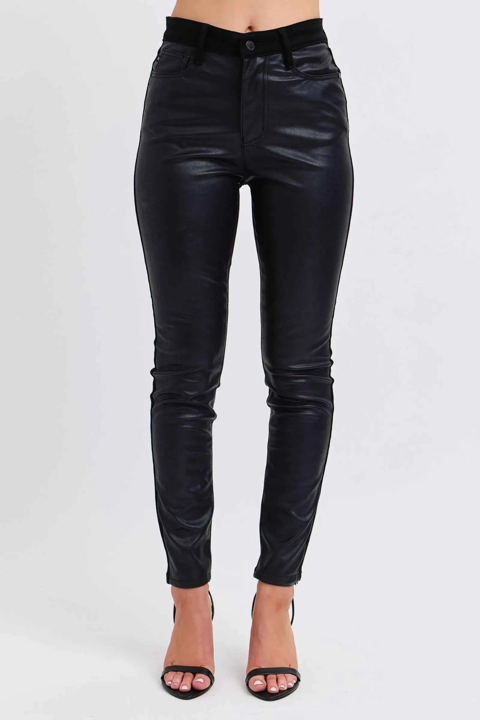 Judy Blue Plus Size HW Faux Leather Skinny Pants Black 1c54cc7f-343b-4126-84e9-c4ab6daff0f5-Max-Origin