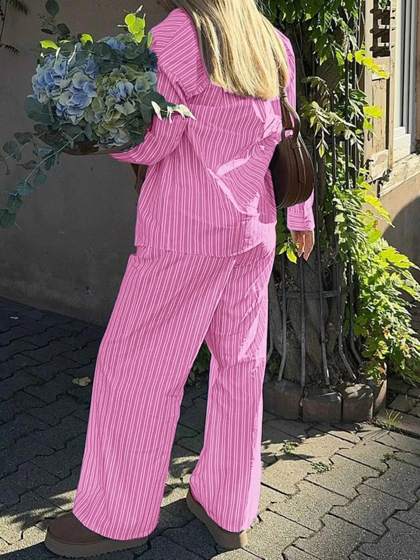 Striped Button Up Shirt and Pants Set 1cb20c5ae5124198b4a638beac9678ea-Max-Origin