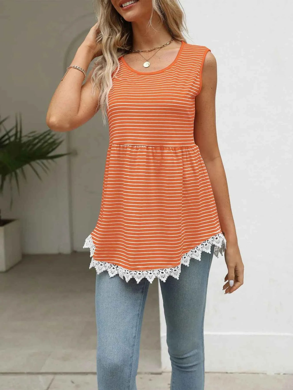 Lace Trim Sleeveless Babydoll Tank Top 1ccda4b3-0fd5-4cf8-a19c-54a46d3c7fb8-Max-Origin