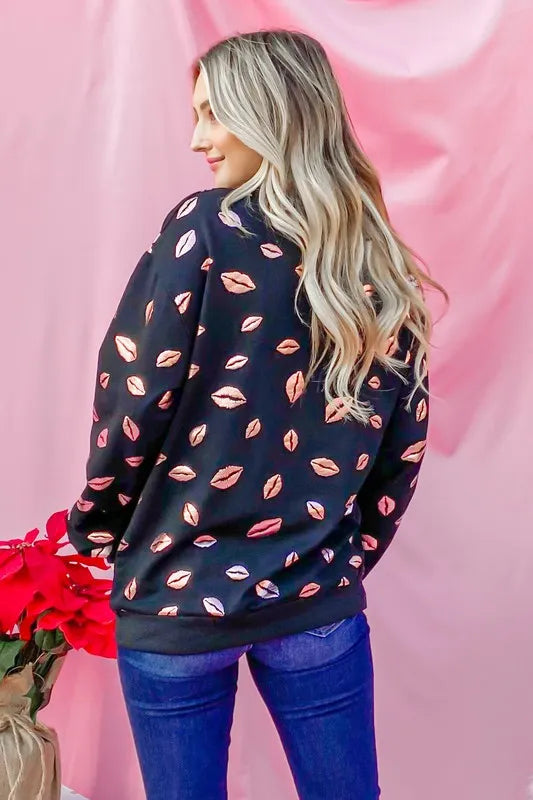 And The Why Kiss Pink Foil Allover Print Pullover Sweatshirts 1cfcbefd75a644deb4d8c682e6b37e24-Max-Origin