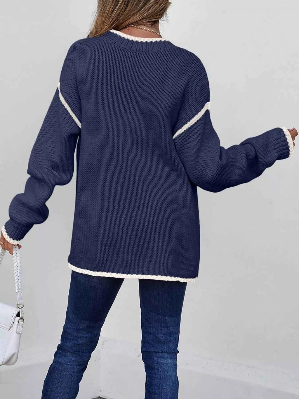 Contrast Trim Long Sleeve Sweater 1d26a404dd9343fabc08108f24a3f899-Max-Origin