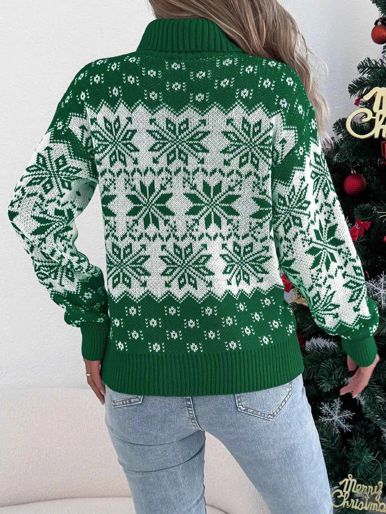 Christmas Snowflake Turtleneck Long Sleeve Sweater 1d4c6b10-3b4e-4290-ab86-6b171ef44d9d-Max-Origin