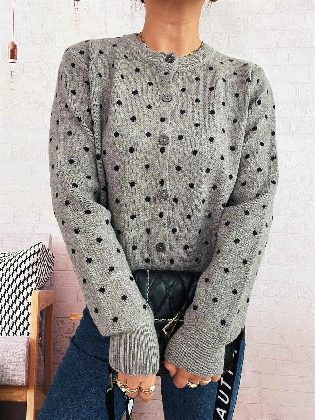 Polka Dot Button-Up Cardigan 1e0d8faeb3084f46a72ea89b722cebad-Max-Origin