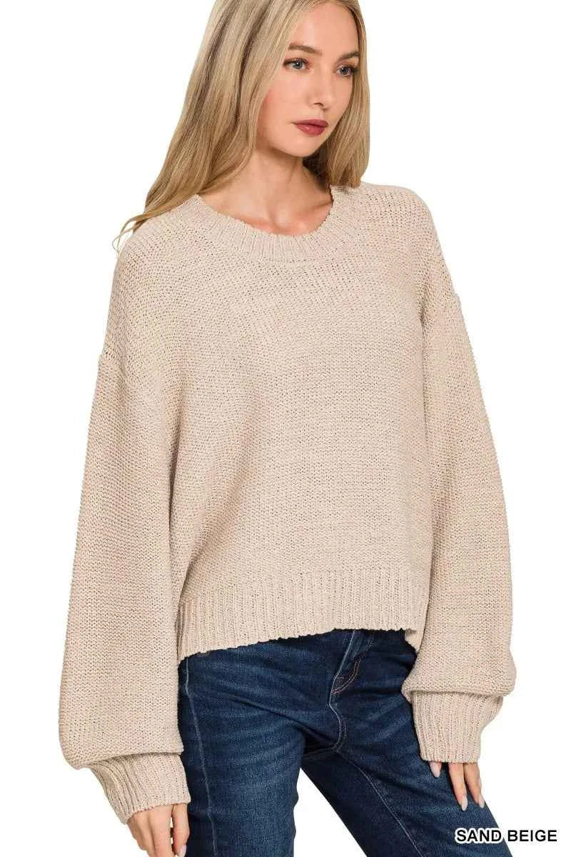 Zenana Oversized Baloon Sleeve Sweater 1e1211e74266458ca9c8370241ba7478-Max-Origin