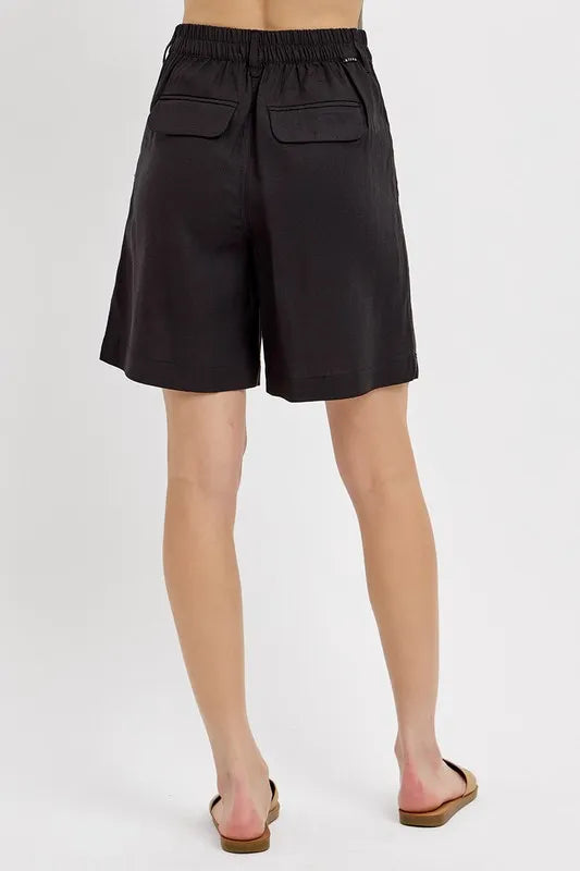 RISEN High Rise Pleated Front Shorts 1e8ae370-77b6-44a4-a22b-e96666a1ecd7-Max
