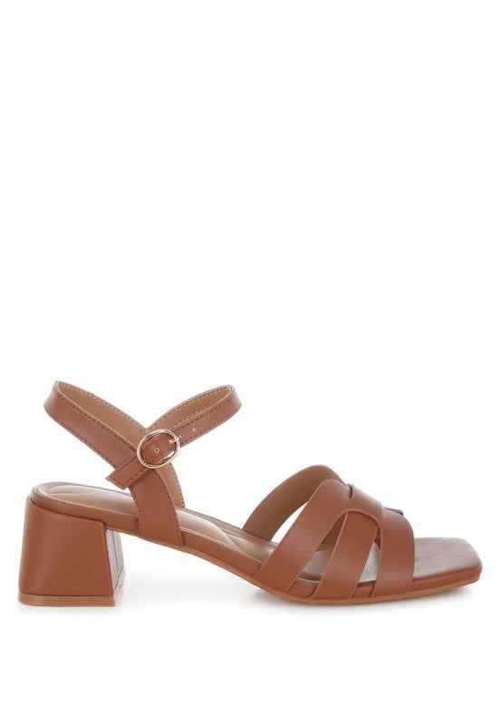 Eliska Strappy Square Toe Block Heels 1e8ca778-bc72-4316-b6cd-f8efc199fd01