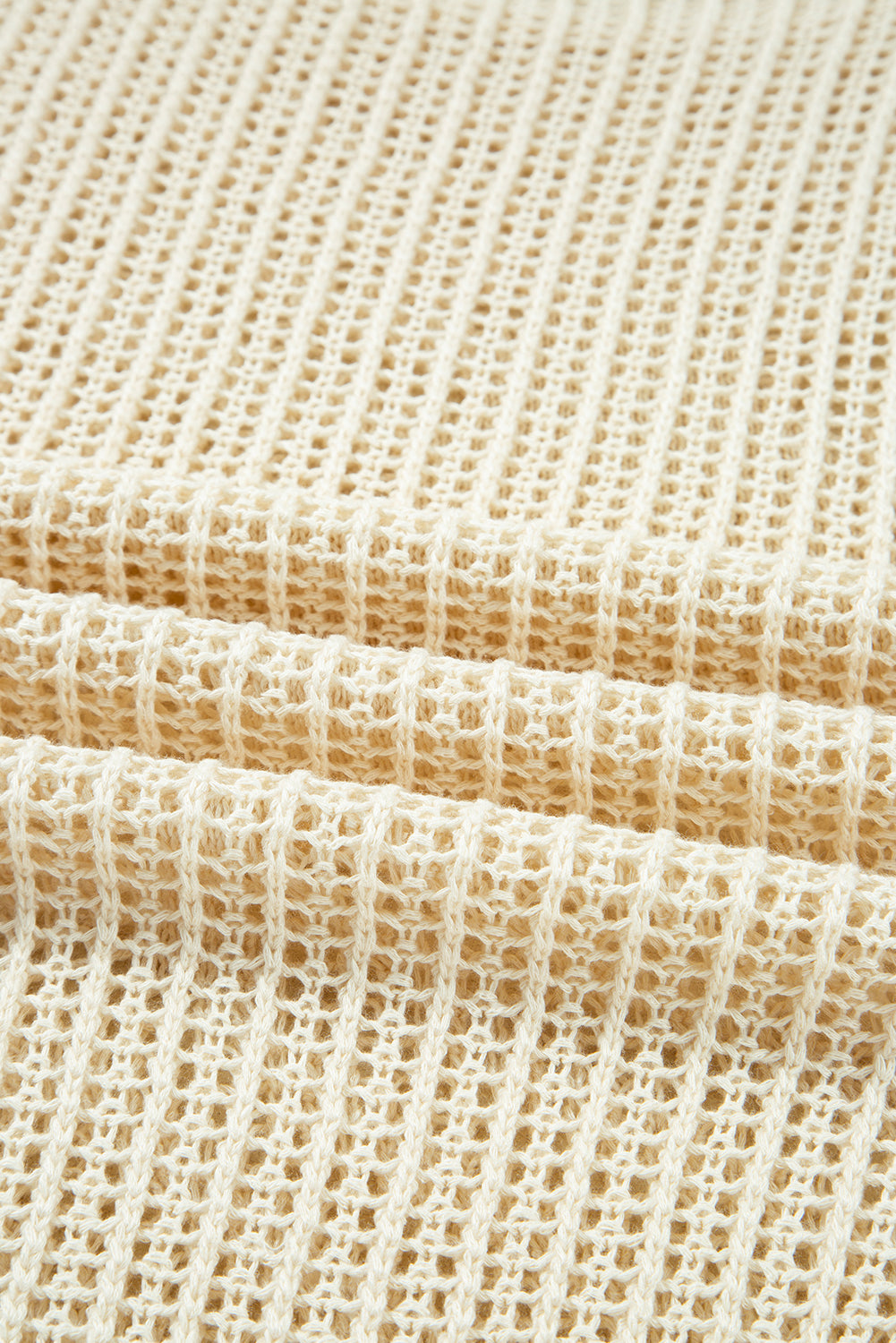 Parchment Hollow Out Knit Star Pattern Plus Size Sweater 1edab0e1096b09d8