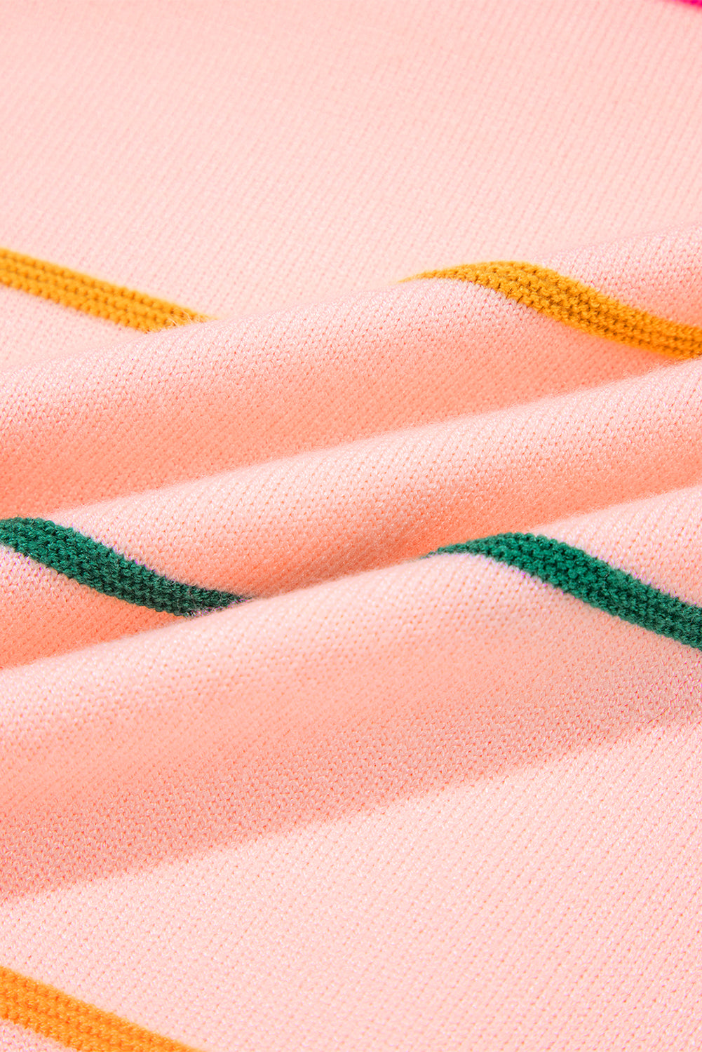 Orchid Petal Striped Half Sleeve Drop Shoulder Sweater 1ef7505e5c93862b