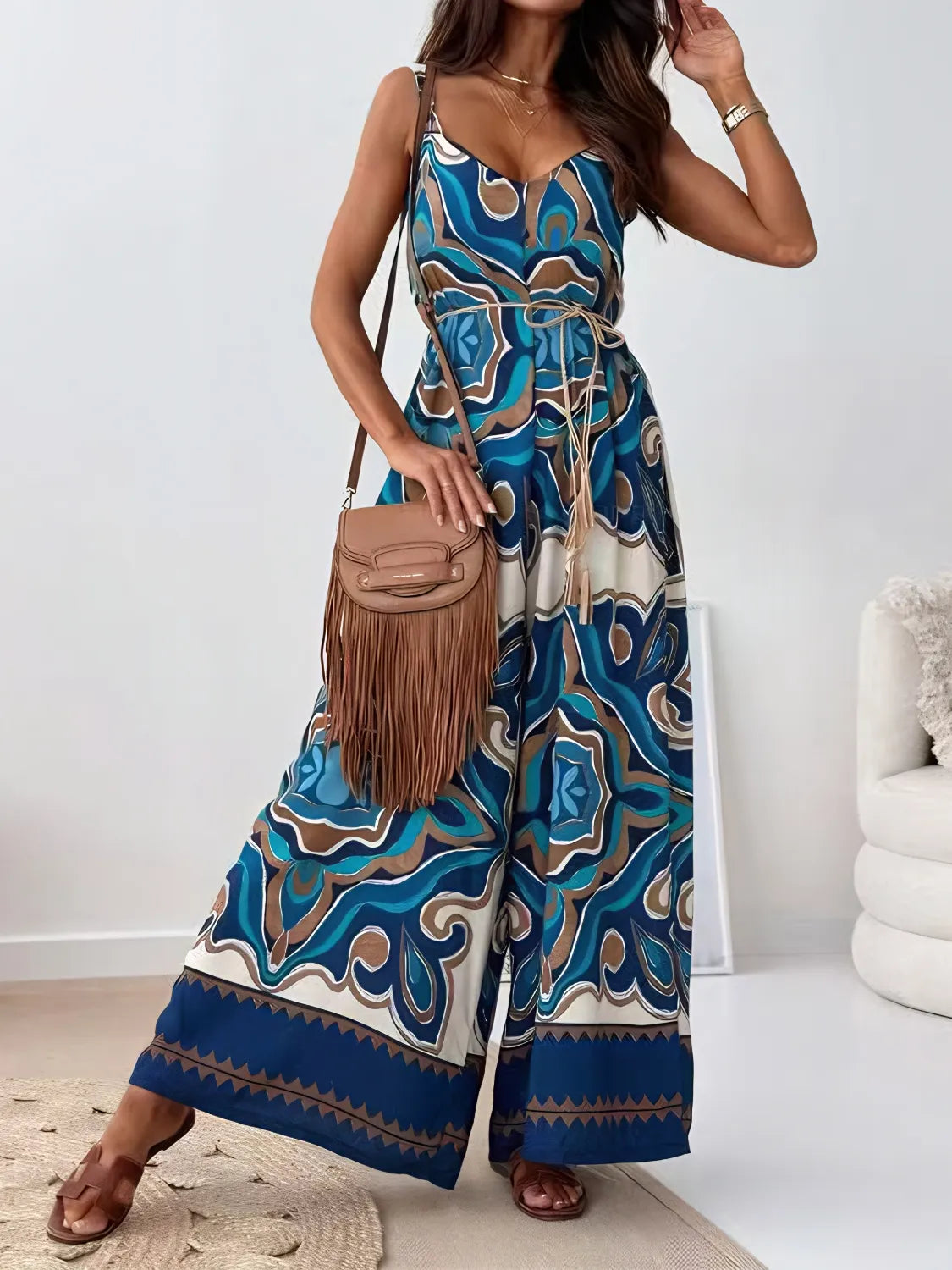 Printed V-Neck Wide Leg Jumpsuit 1effb402-de01-4269-b734-e3818c2c9392-Max-Origin