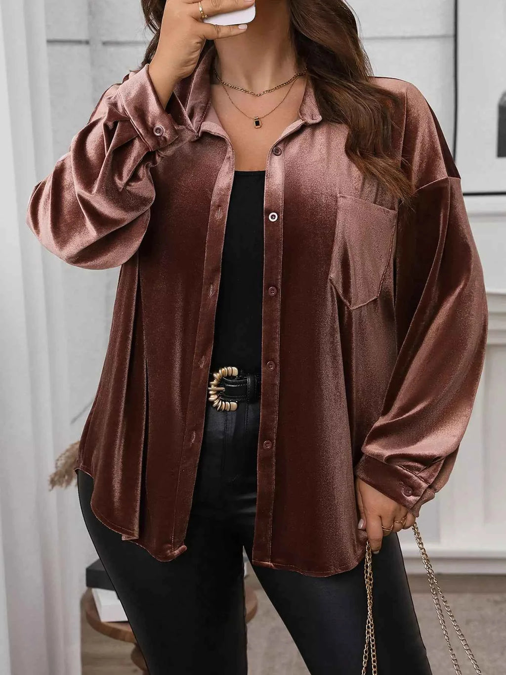 Plus Size Button-Down Long Sleeve Oversized Shirt 1f14922fc75e413b85d9f8181ae32bca-Max-Origin
