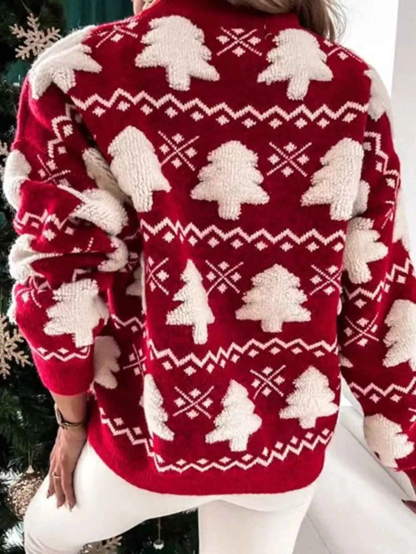 Christmas Tree Pattern Long Sleeve Sweater 1f24b9cdb6914f1aa7e58b9dd8ce9cd2-Max-Origin