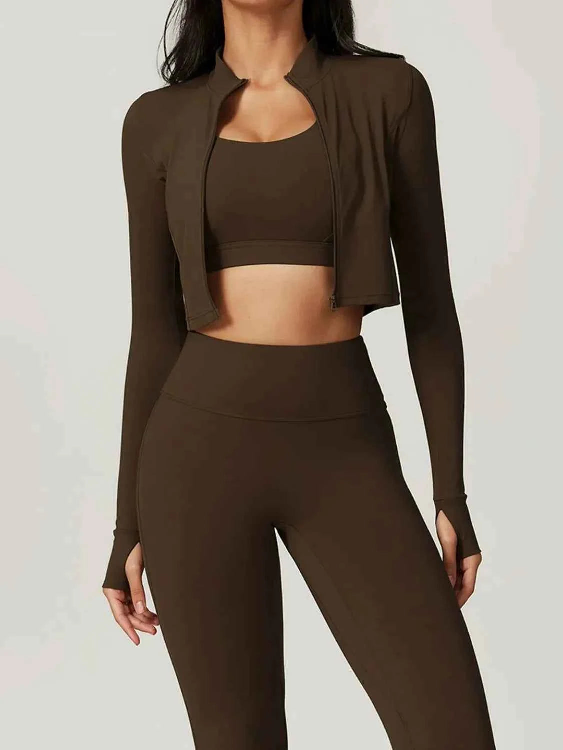 Bra Outerwear and Leggings 3-Piece Active Set Dark Brown 1f6ea867-9a17-4829-b9f6-606e87e991d8-Max-Origin
