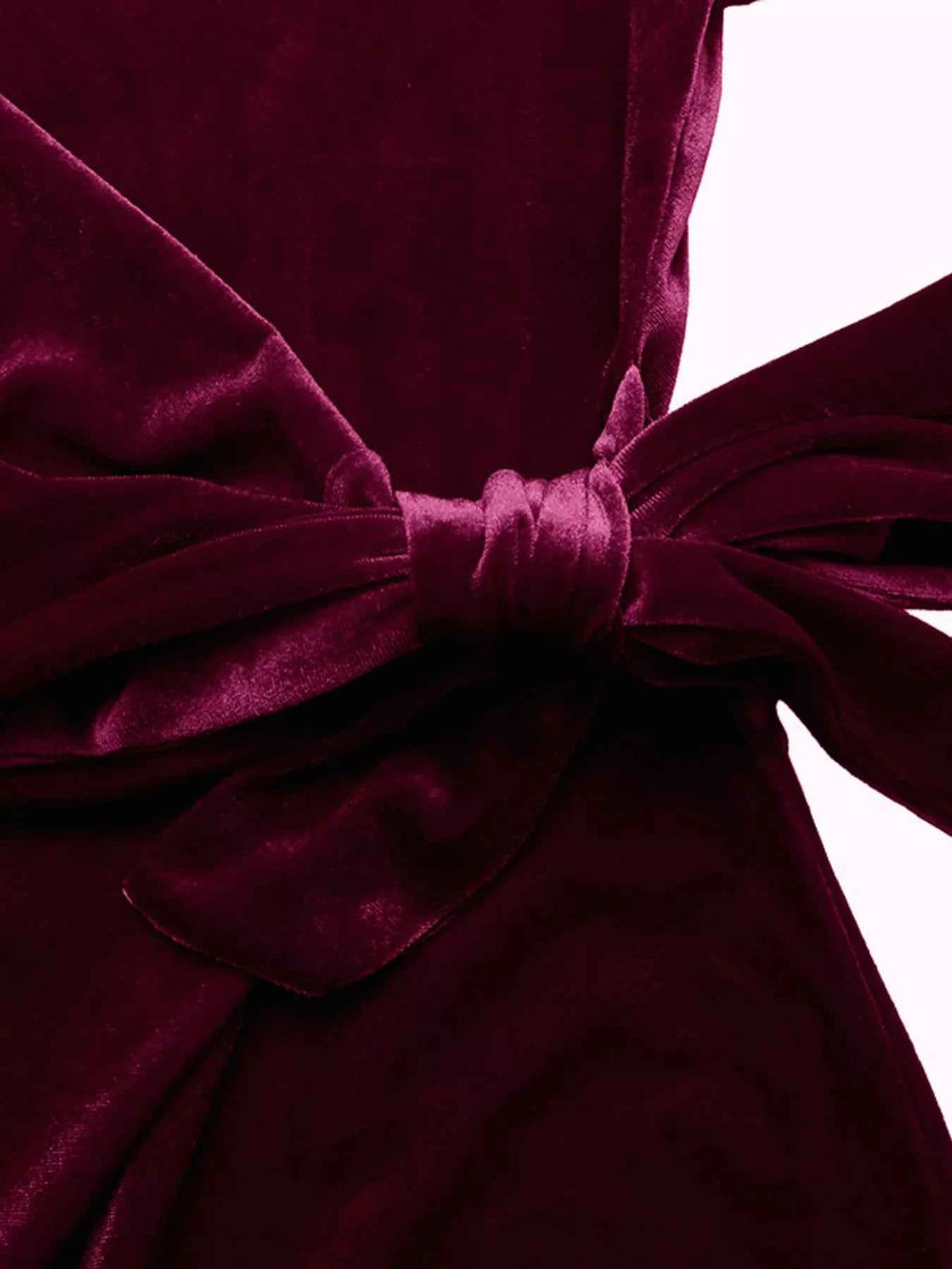 Velvet Slit Round Neck Long Sleeve Dress with Side Tie Detail 1fdb6134bb1d440398751512408d4091-Max-Origin