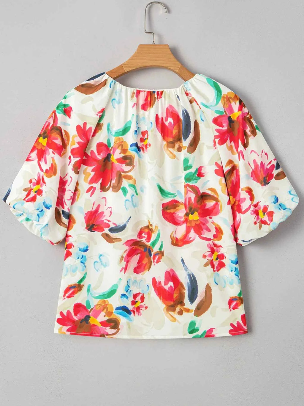 Floral Print Puffy Half Sleeve Blouse 2007302f63464649baa1b2d146d5ccc6-Max-Origin