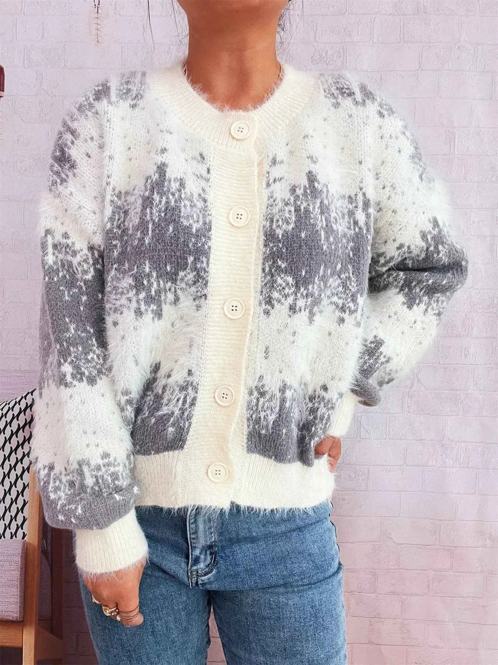 Ribbed Hem Button Up Cardigan 20645af1353a4f8298a13e5676430bce-Max-Origin