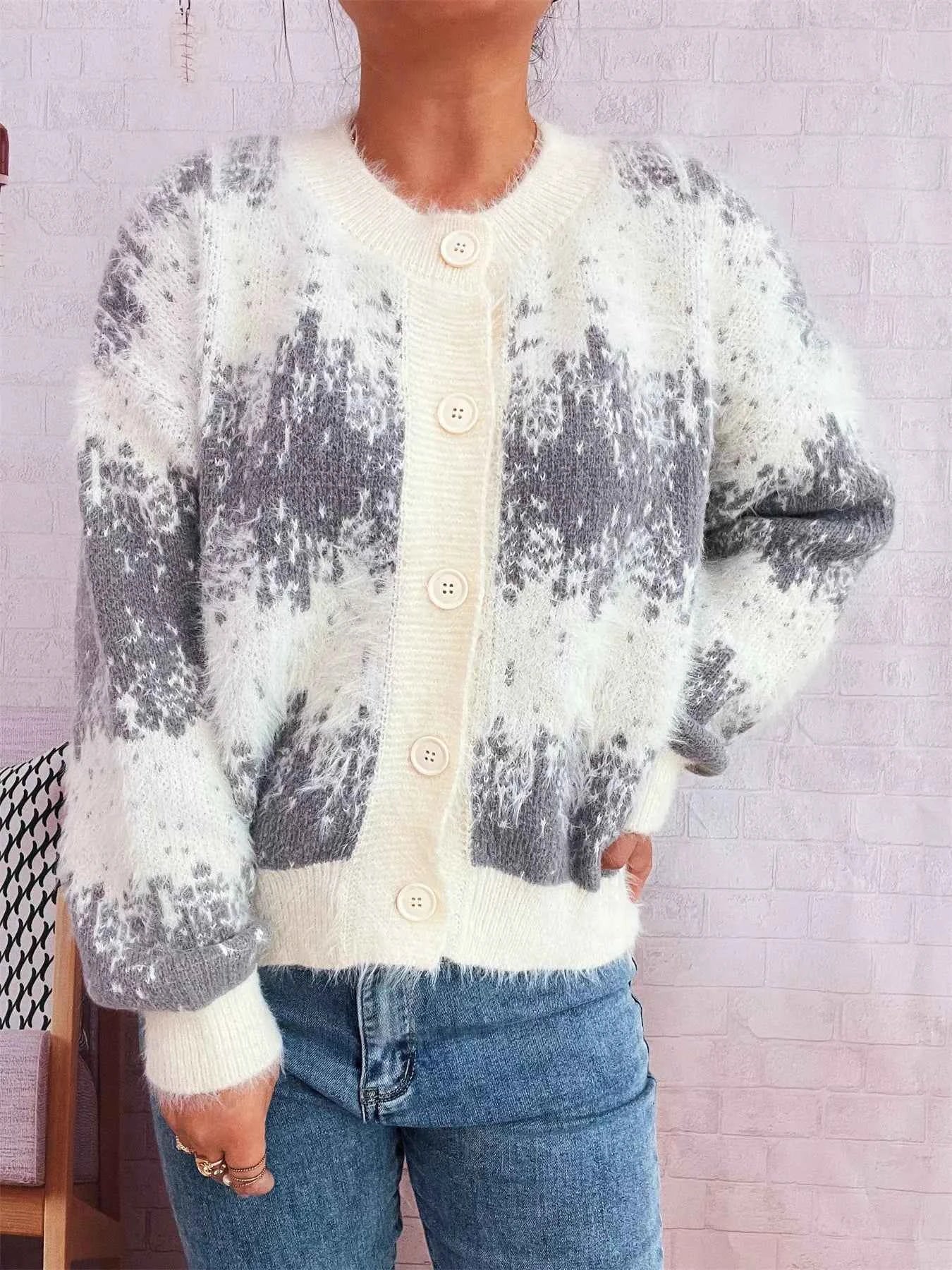 Ribbed Hem Button Up Cardigan 20645af1353a4f8298a13e5676430bce-Max-Origin