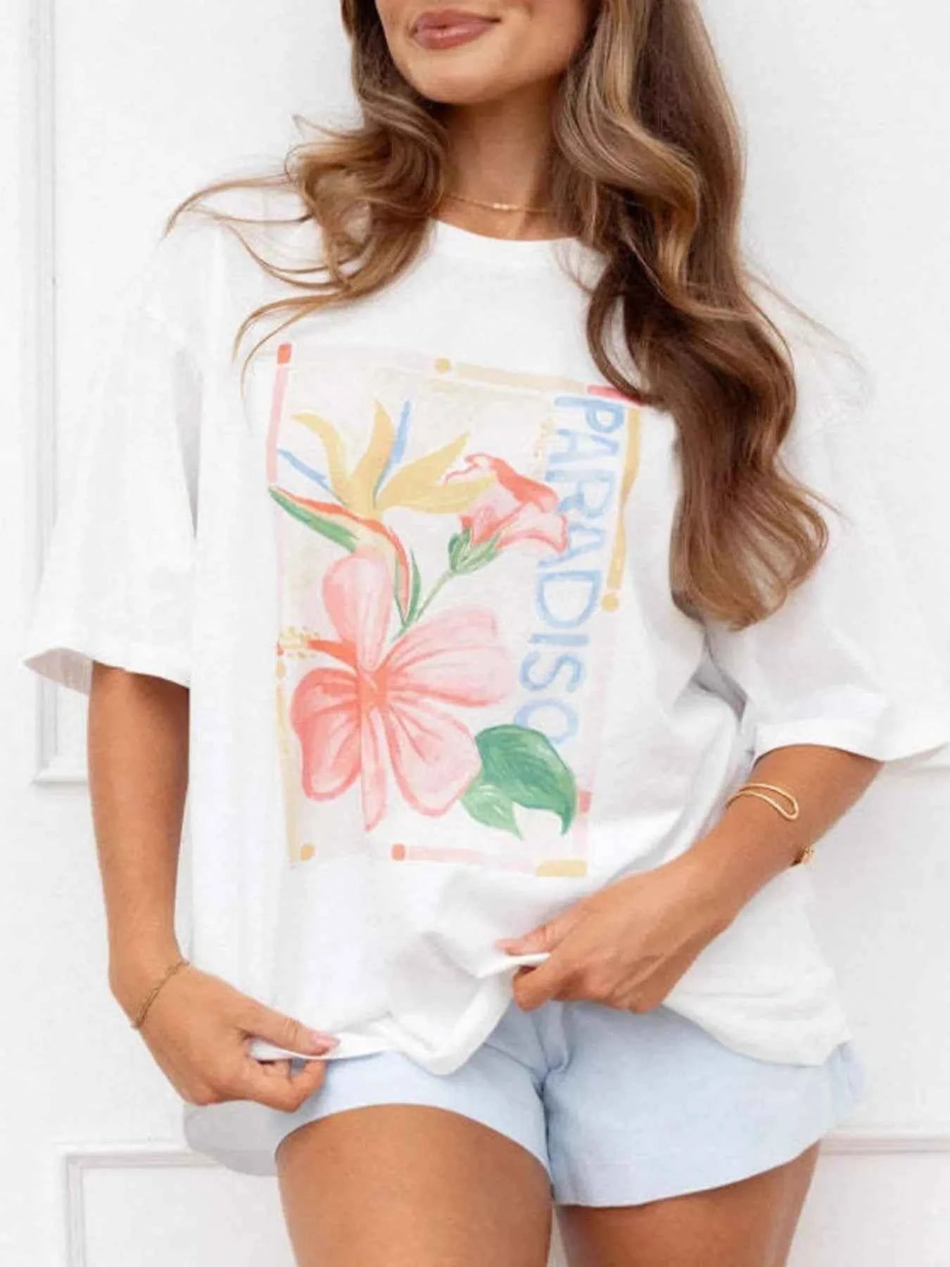 Graphic Round Neck Short Sleeve T-Shirt 2090a69b-d601-4028-8878-47c5e5a8edb3-Max-Origin