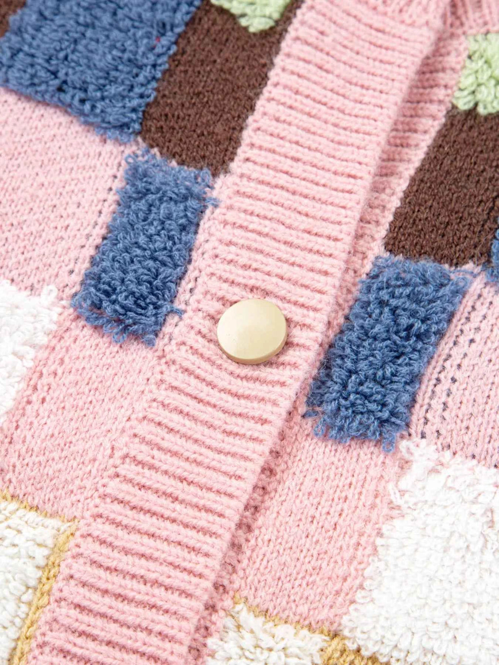 Checkered Pattern Button Front Cardigan 20acbb160a94413fb45d4729185e056a-Max-Origin