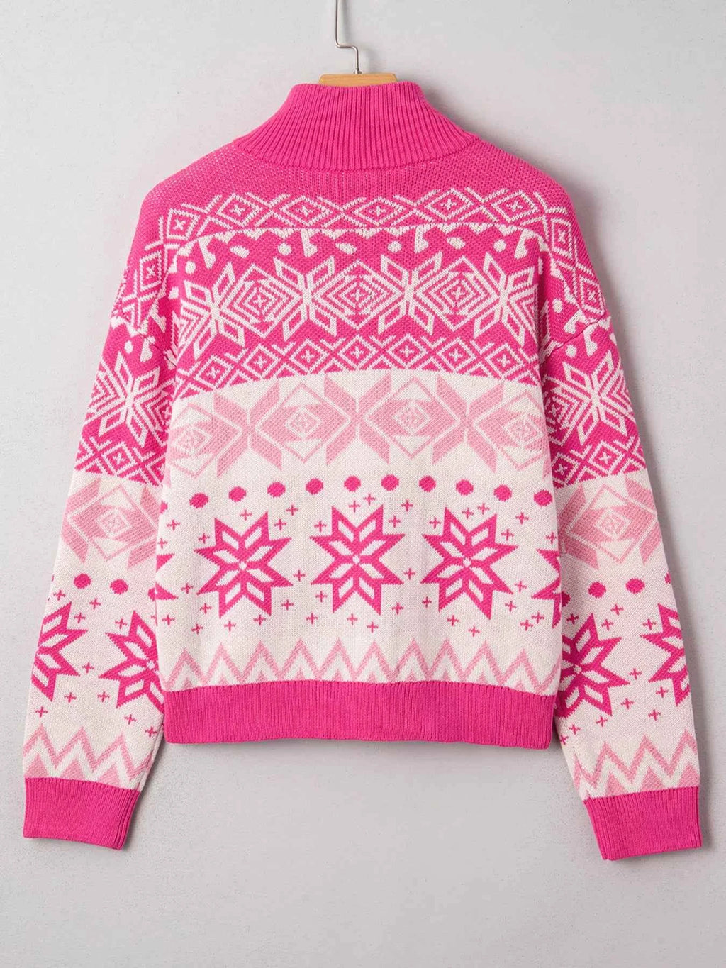 Christmas Snowflake Quarter Zip Collard Sweater 20d916e411d44da090279c259f62a2a4-Max-Origin