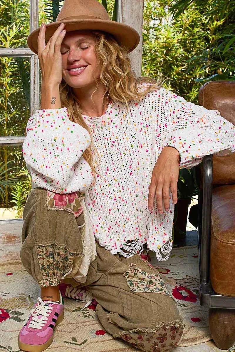 POL Round Neck Fringed Hem Sweater 20fcc074-1321-480c-b542-6d2231d735b5-Max-Origin