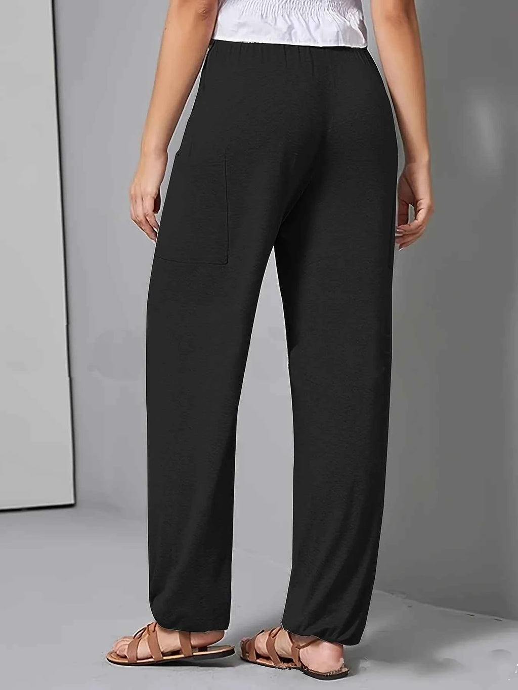Drawstring Wide Leg Pants with Pockets 21260d845d9e47eca145bd82d13bd5e7-Max-Origin