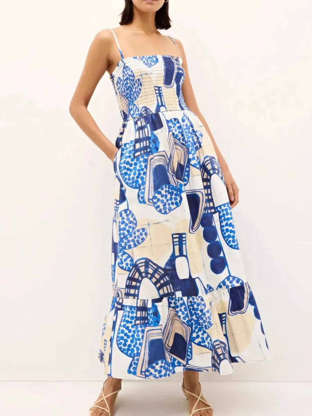 Printed Square Neck Cami Midi Dress Sky Blue 2137d91a-7718-4f49-bfd8-985cb3bef9c2-Max-Origin
