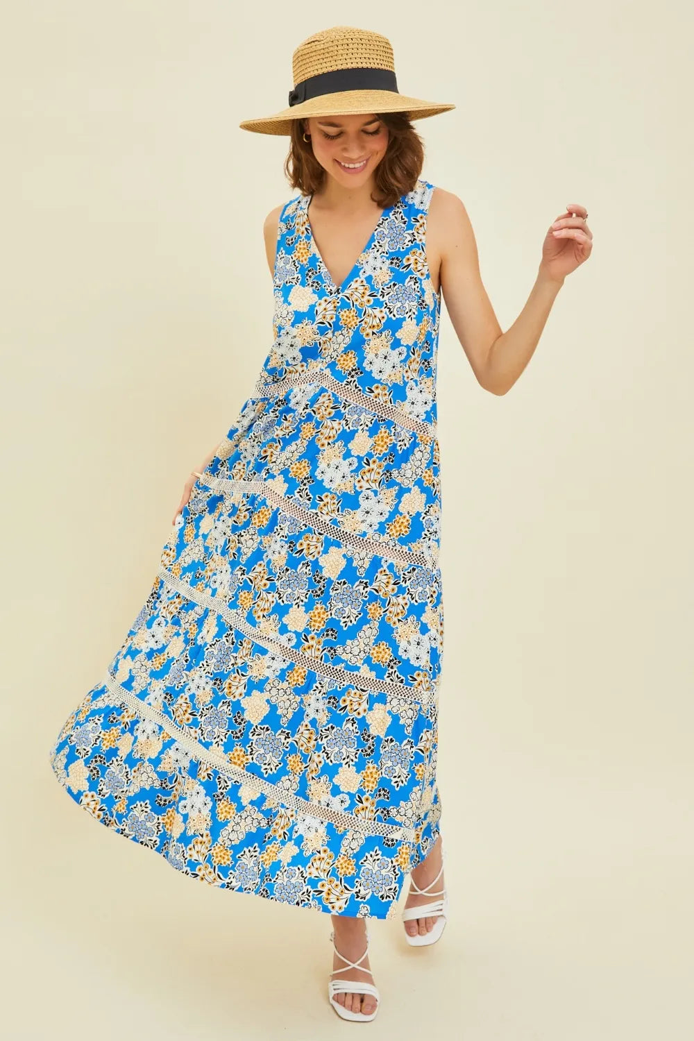 HEYSON Full Size Printed Crochet Trim Maxi Dress Pool Blue 21e085ce-3002-4cb7-9609-adac80645c98-Max