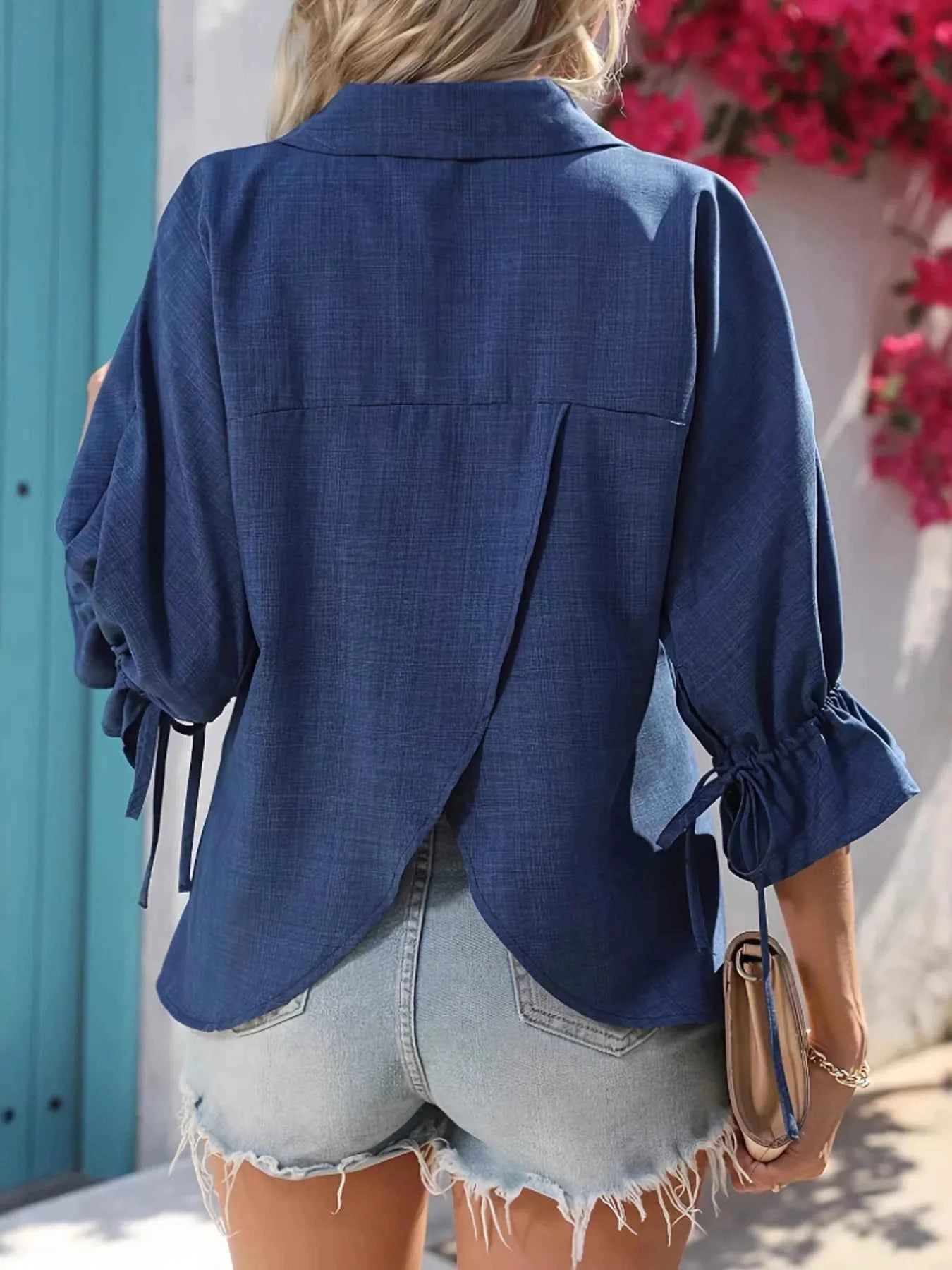 V-Neck Ruffle Sleeve Blouse 21f548c00e40441a8fa09b1ce86907da-Max-Origin