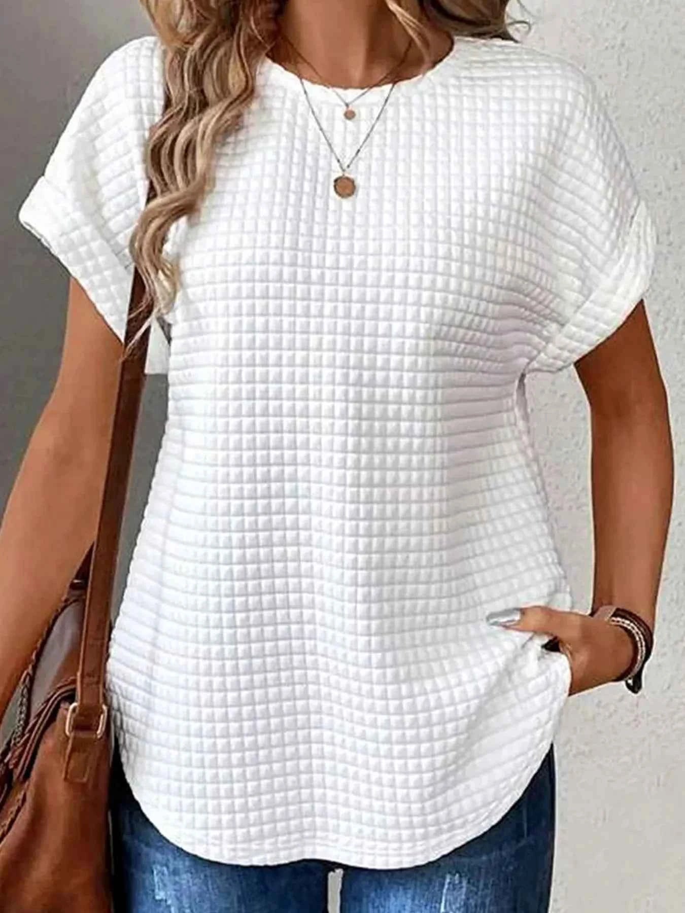 Plus Size Textured Round Neck Short Sleeve Top 220005a1d2604ce29289737442b6888a-Max-Origin