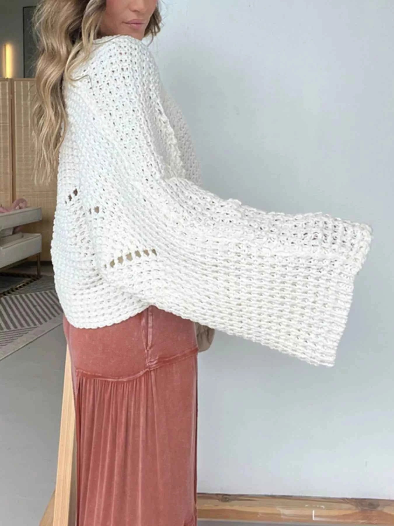 Openwork Batwing Sleeve Sweater 2207031f-dec3-4d1a-850c-568ab51981bc-Max-Origin