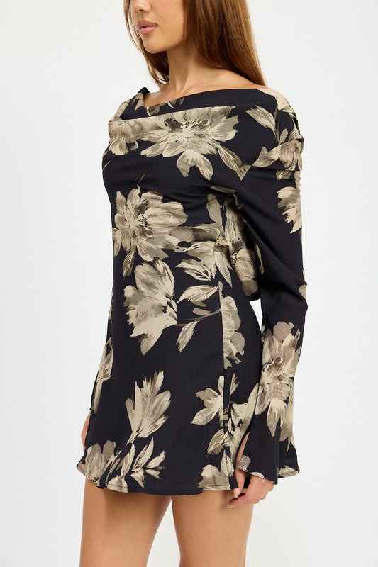 COWL NECK MINI FLARE DRESS WITH OPEN BACK 22073031_dae400c6-9b08-4333-b988-b2fa08dc655a