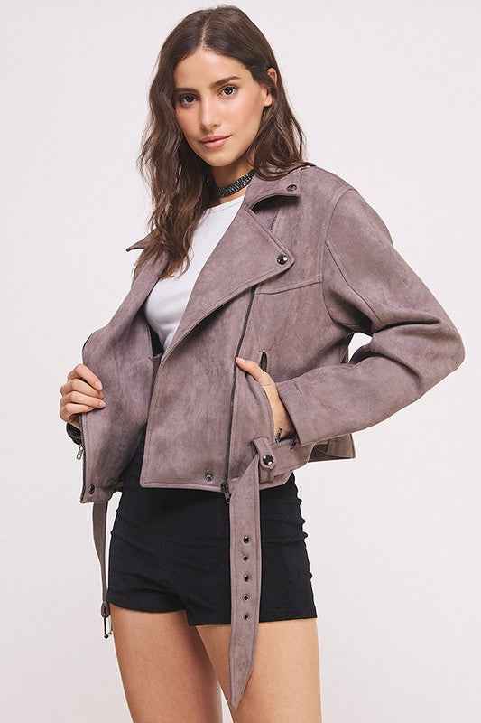PLUS BELTED LONG SLEEVE ZIPPERED SUEDE MOTO JACKET GREY 22158171_eb07b5b5-bd9a-43ff-b4fc-38726dafa0bc