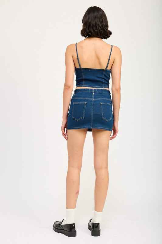 LACE UP MINI DENIM SKIRT 22311945_140199c5-5559-48fe-a33f-eeb9e37dcf15