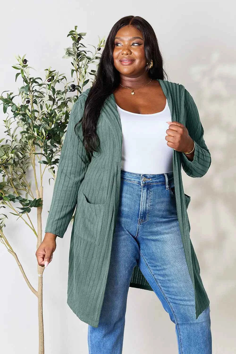 Basic Bae Full Size Hooded Sweater Cardigan 224cd5ef737c4b3c84096b00f6b7d125-Max