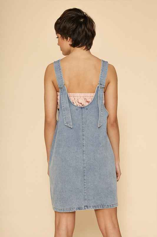 Denim scoop neck overall dress 22569797_d5756e84-635c-42a7-80fd-bfd64000119f