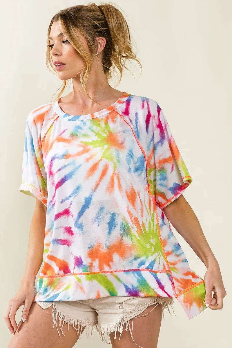 BiBi Tie Dye Print Jersey Stitched Uneven Hem Top OFF WHITE MULTI 226019b4bcfd4a9da2a1d77f76c77994-Max-Origin