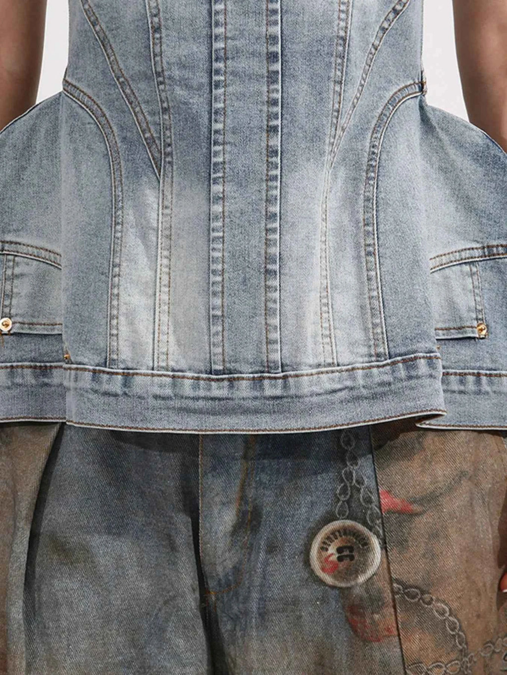 Zip Back Denim Tube Top 2294dc29-b381-42ab-922d-9c09db3514c8-Max-Origin