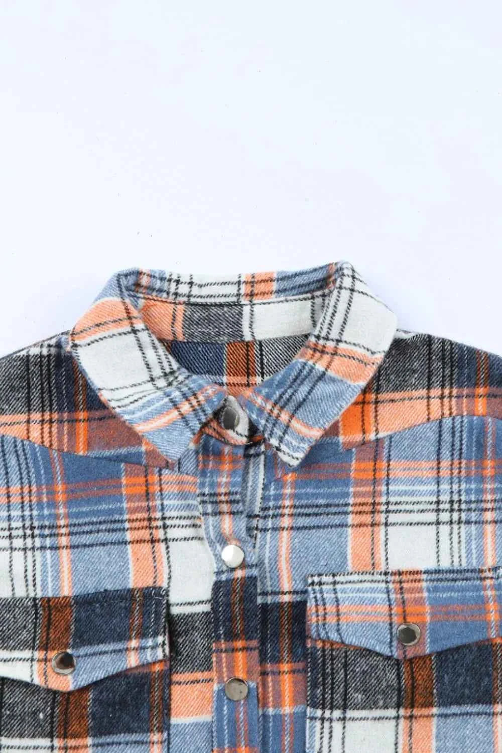 Plaid Collared Neck Long Sleeve Shirt 22c2d53b-0f57-4a34-b36c-a8138fdda658-Max