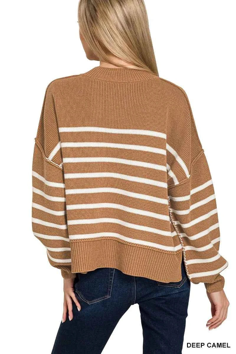 Zenana Exposed Seam Striped Oversized Sweater 22dc9197de084a309f8fe7ec83bc4118-Max-Origin