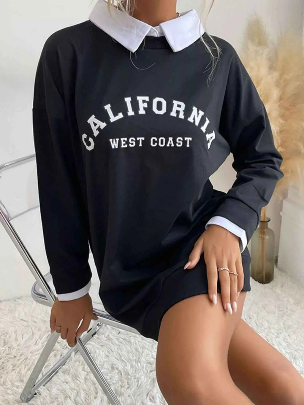 Letter Long Sleeve Sweatshirt Dress 2302a232-a8b9-4d2f-b85f-b940898ba56c-Max-Origin