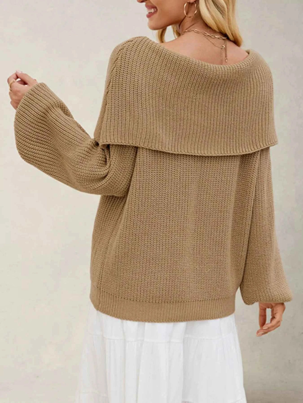 Fold-Over Collar Long Sleeve Sweater 230ce64a-b66e-4a25-8641-45dec878f6b9-Max-Origin