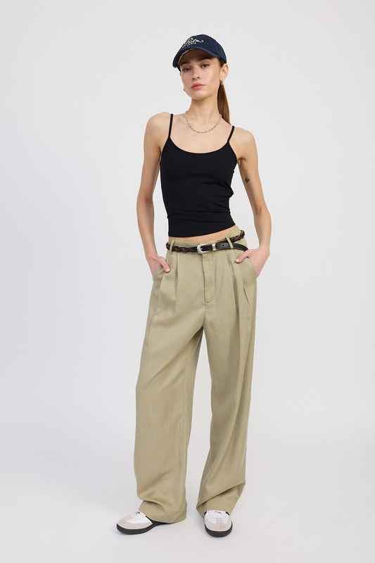 HIGH WAIST WIDE LEG TROUSERS WITH FRONT PLEATS 23203100_090f4b24-b672-43f8-913c-2a8b98c65939