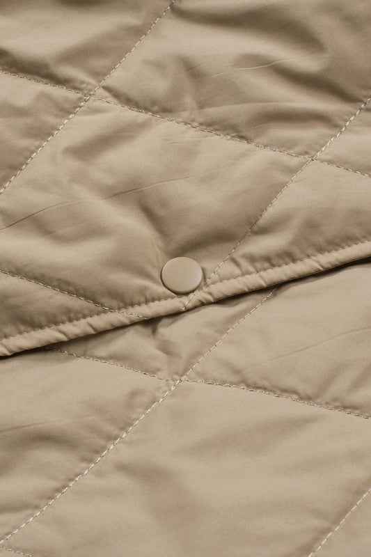 Solid Quilted Snap Button Hooded Puffer Coat 23226615-4e87-4f81-9f7f-c372e8ea015e