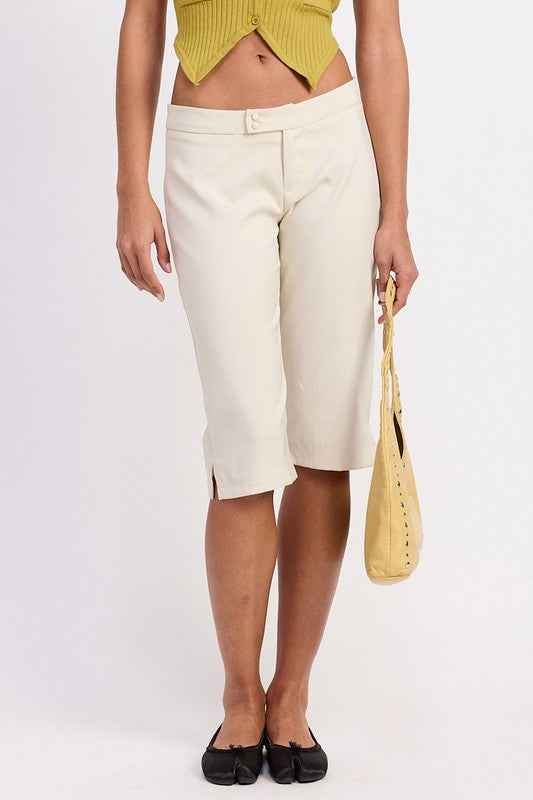 TAILORED MID RISE BERMUDA PANTS WITH FRONT BUTTON IVORY 23551161_061303f1-196b-4aec-a24b-544b3017e65f