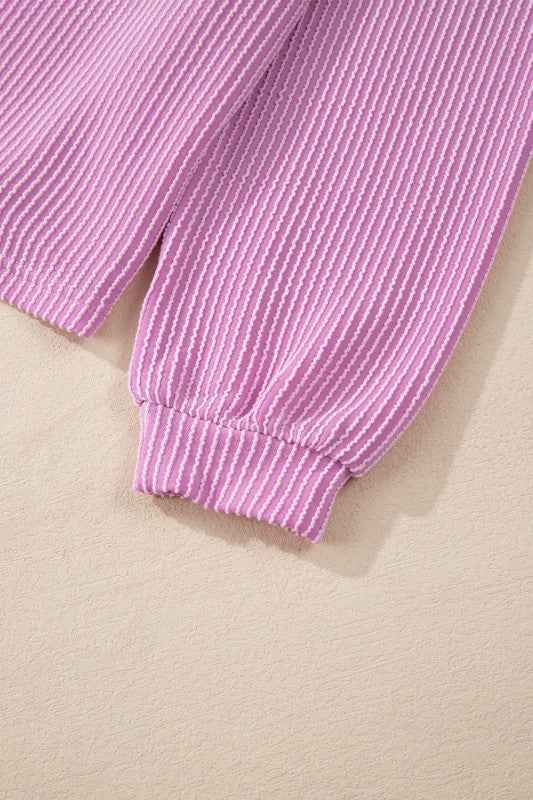 Corded Knit Long Sleeve Top and Shorts Set 23600173-7072-4936-9eb9-c16edd65d00f